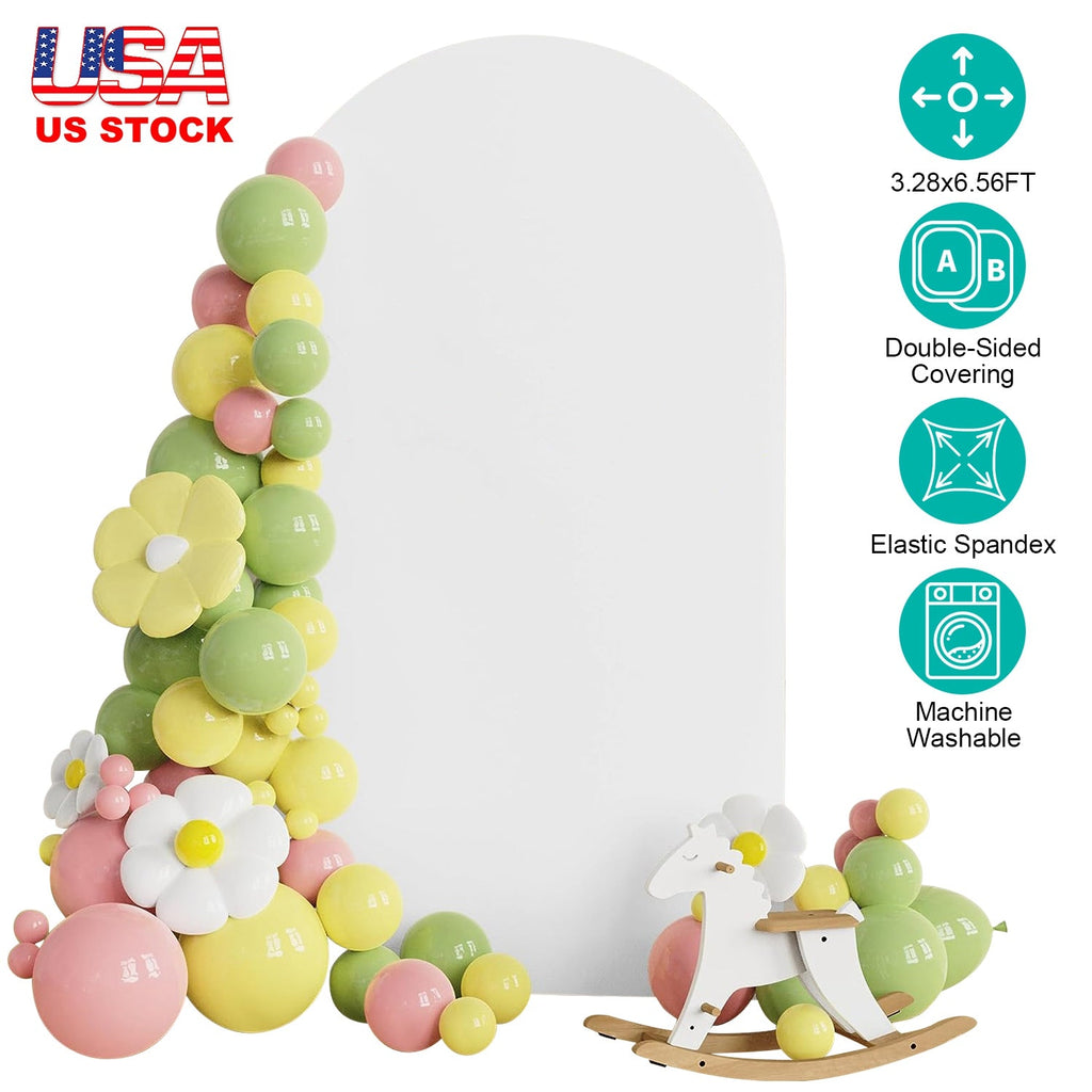 Arch Backdrop Stand Cover White Spandex Fabric