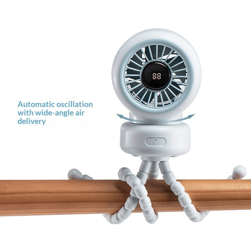 Baby Stroller Fan With A Swiveling Head Function