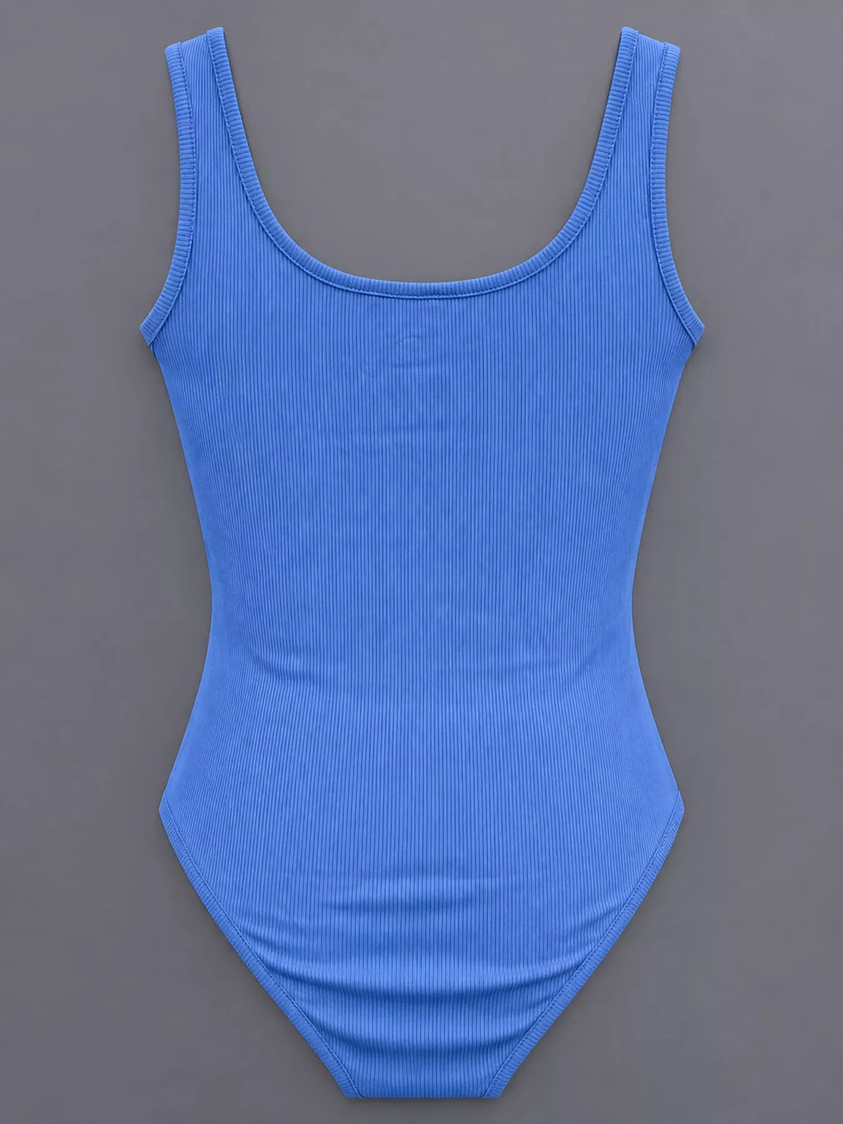 Full Size Ribbed Knit Sleeveless Scoop Neck Bodysuit Plus Size