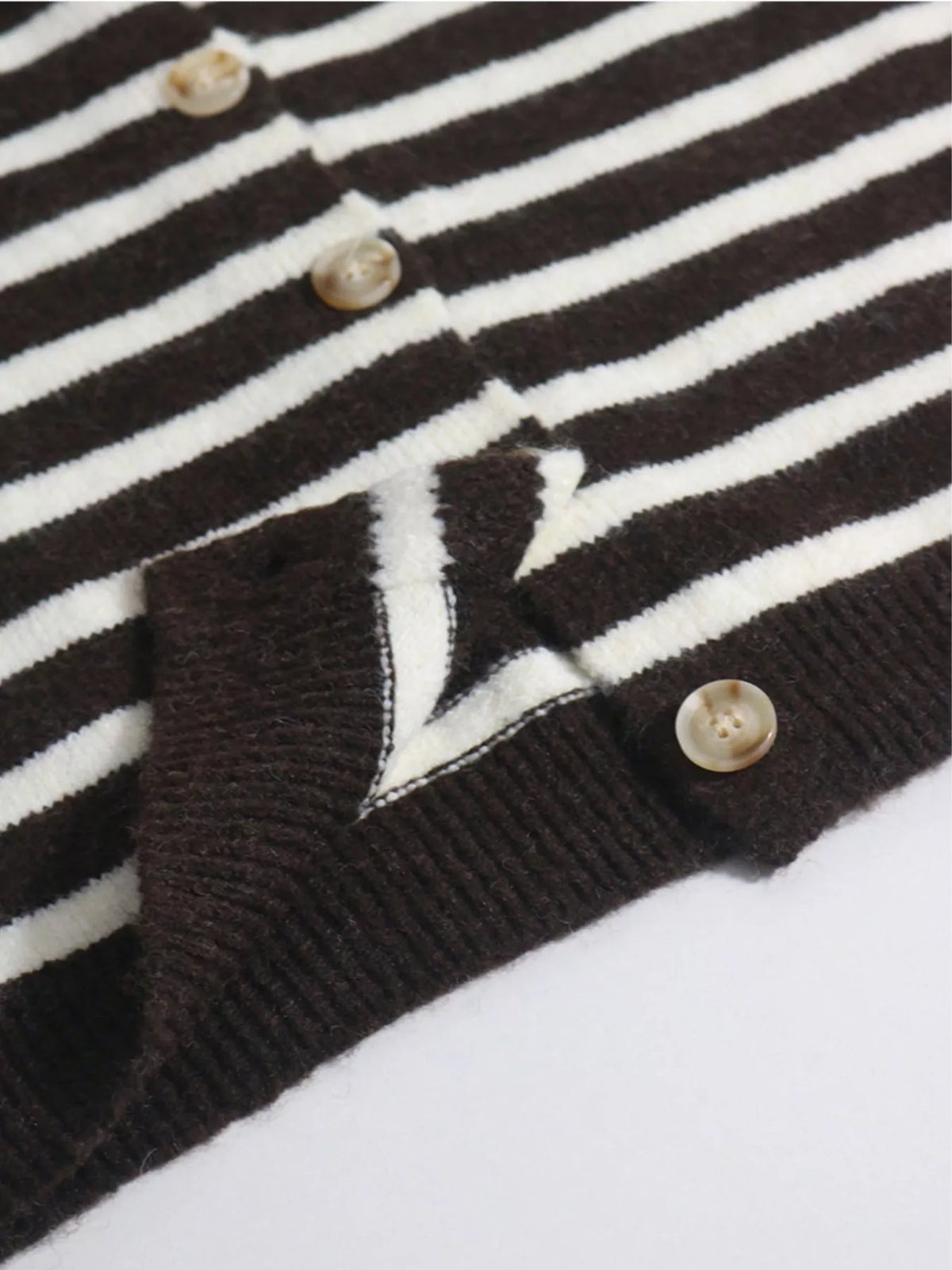 Striped Button-Down Cardigan