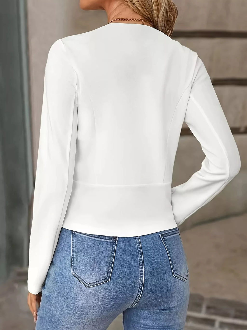 Minimalist Open-Front Cropped Blazer