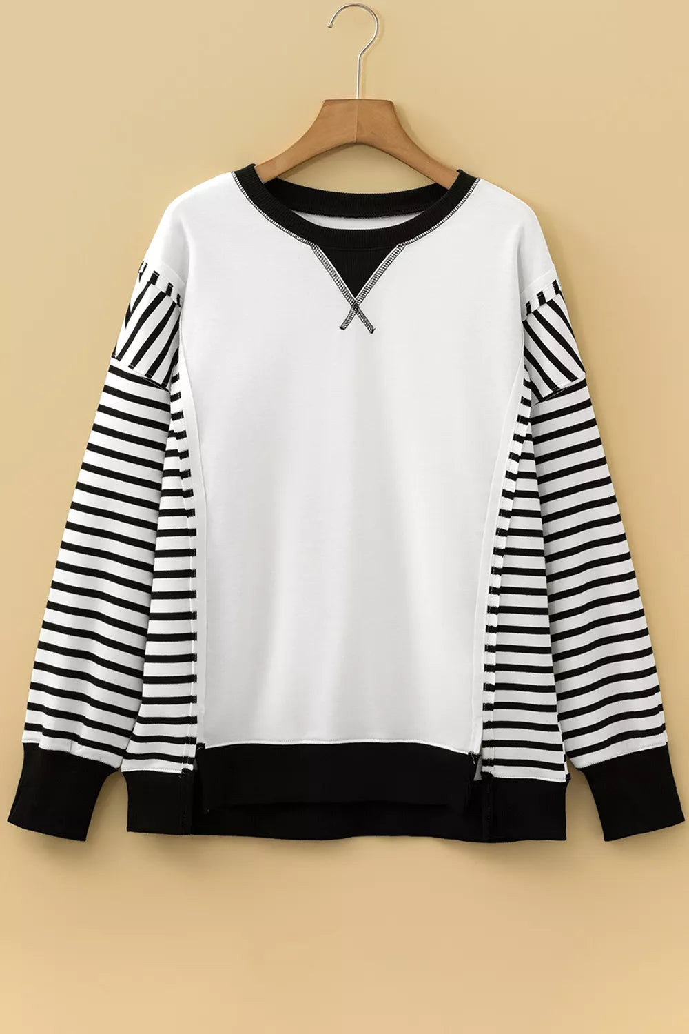 Block Striped Long Sleeve Sweatshirt