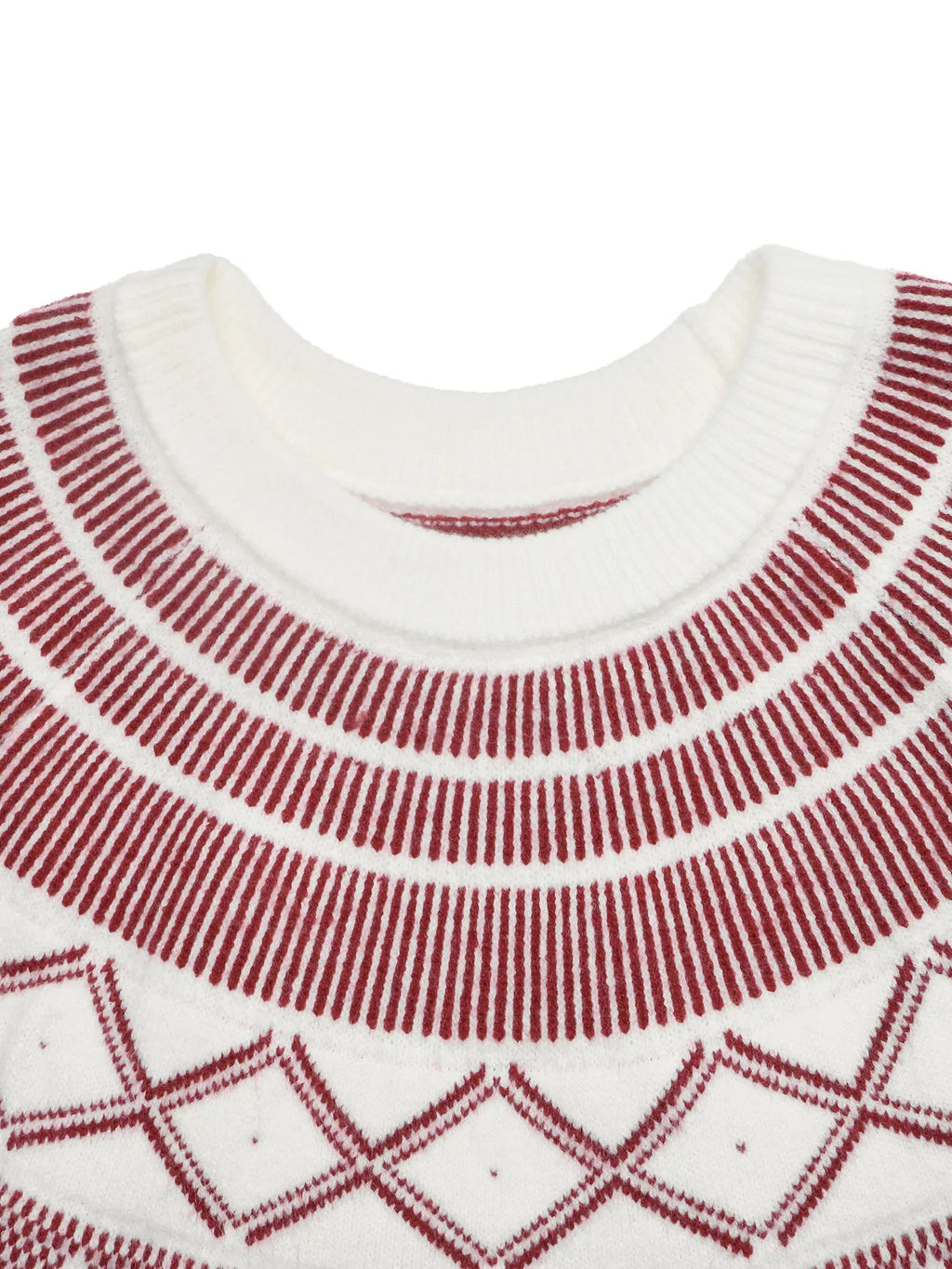 Geometric Crew Neck Knit Sweater