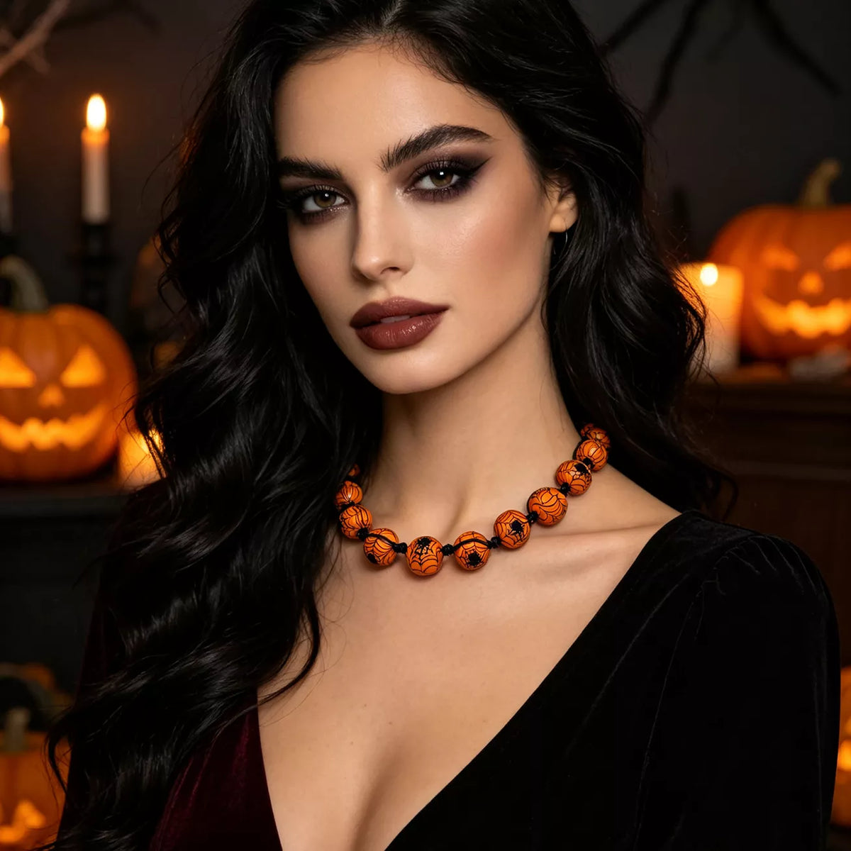 Halloween Beaded Choker Necklace