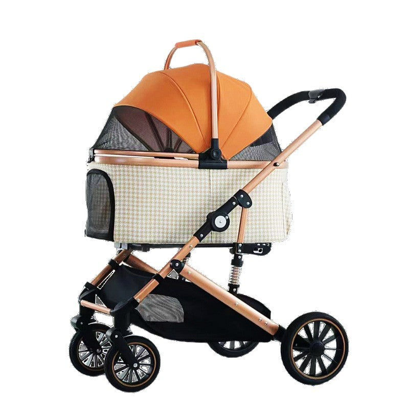 Detachable Foldable Shock-absorbing Lightweight And Portable Pet Stroller Suitable For Outdoor Use