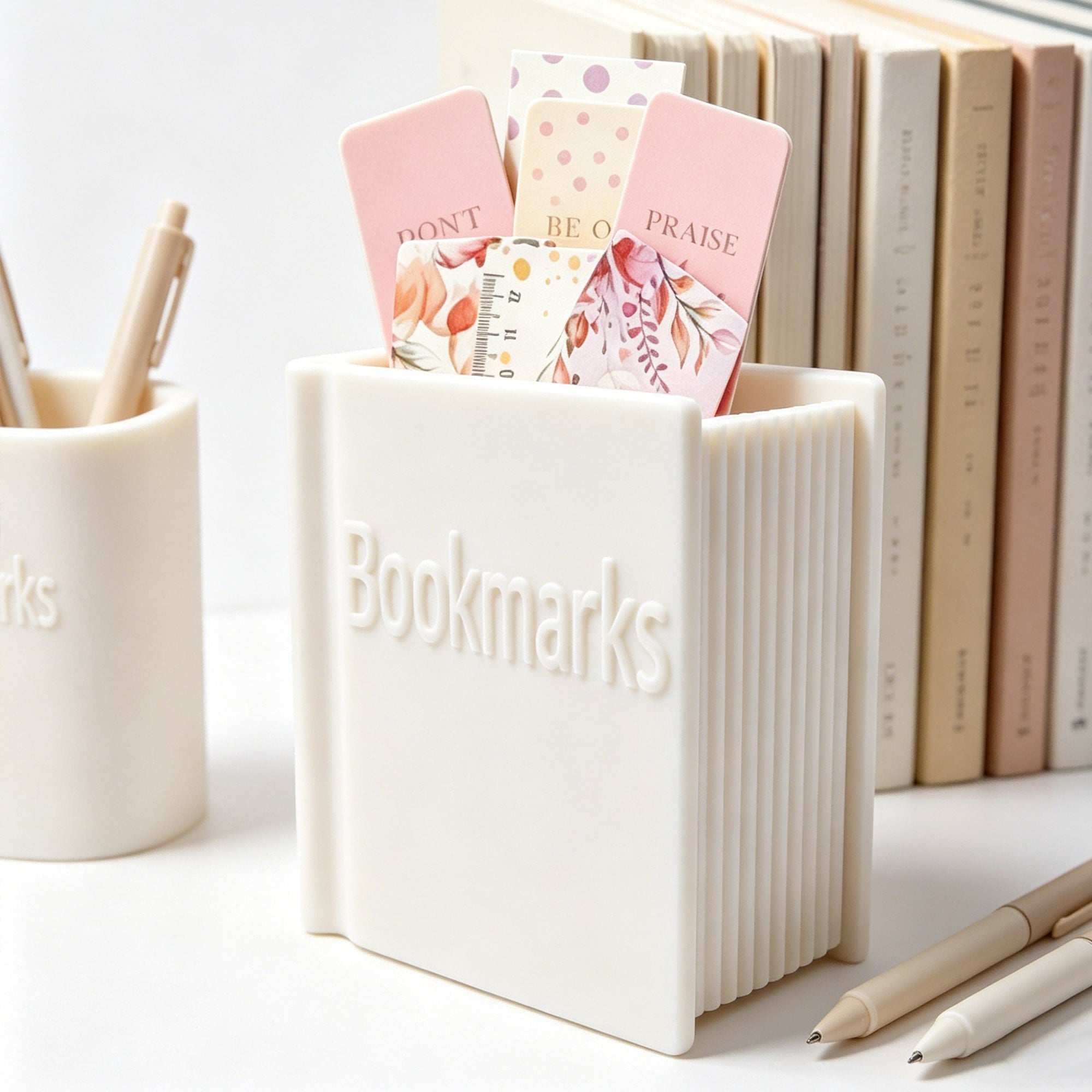 3D Printed Book-Shaped Bookmark Holder, Desktop Bookmark Organizer With Large Capacity, Decorative Book Style Storage Stand For Desk, Office, Reading Room & Bookshelf