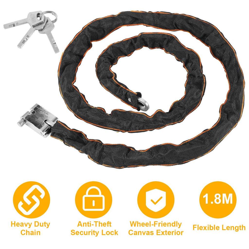 Bike Chain Lock with 3 Keys for Everyday Bicycle Security