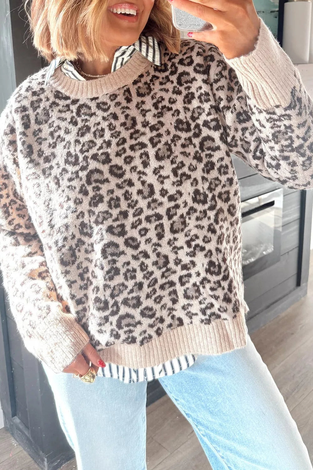 Leopard Crew Neck Sweater
