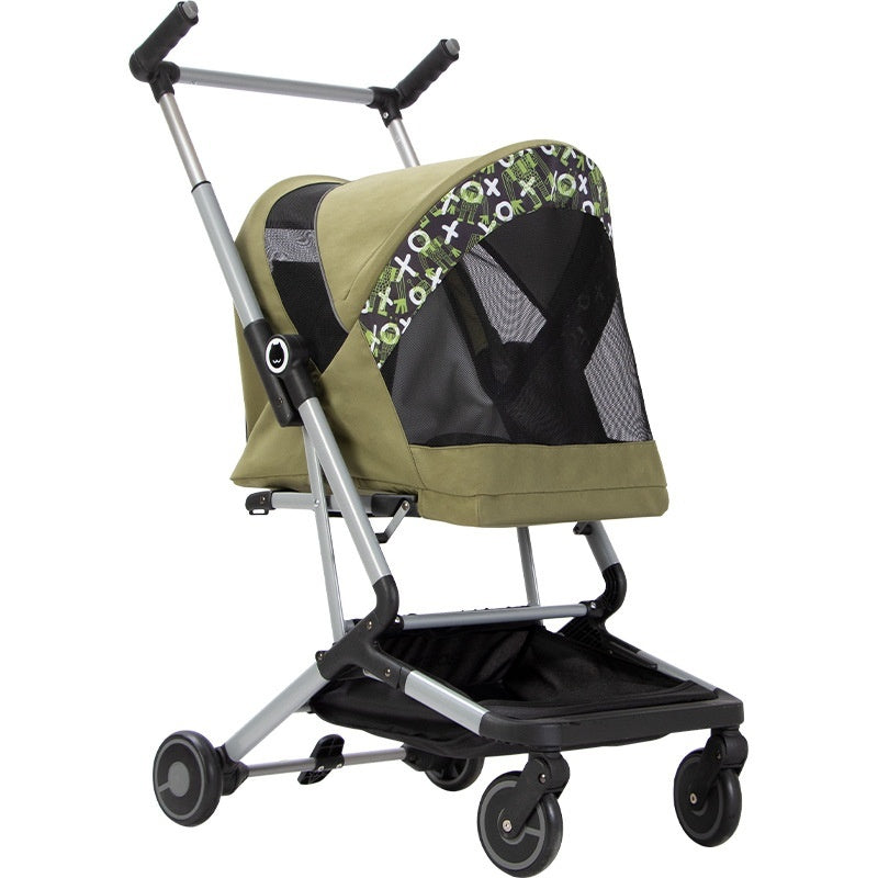 Ultra-lightweight Pet Stroller For Cats And Dogs All-in-one Foldable For Compact Storage Spacious With Adjustable Handle Heights