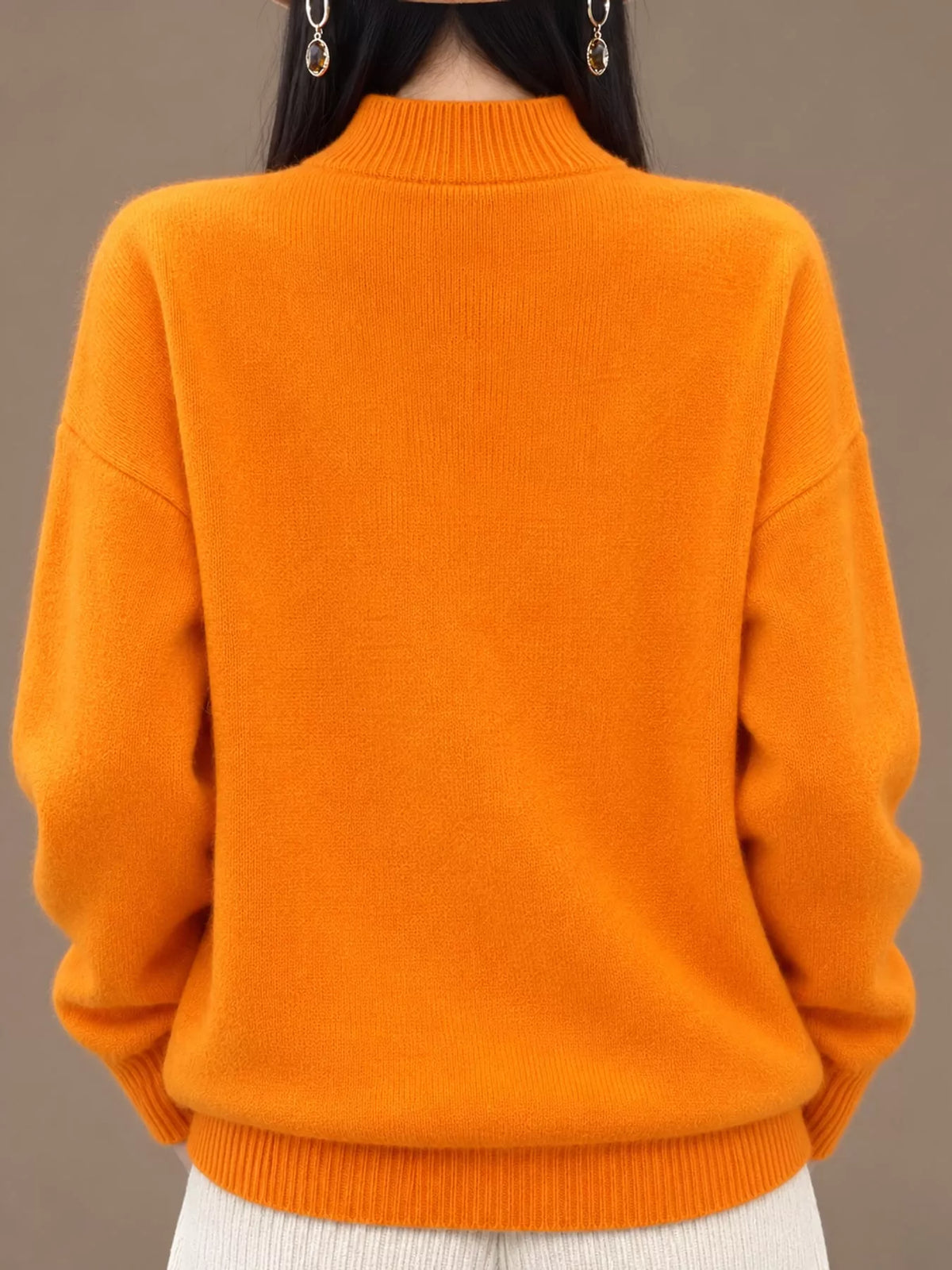 Turtleneck Dropped Shoulder Sweater