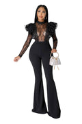 2 Piece Lace Bodysuit with Boot Cut Pants {Tall Girl Friendly}