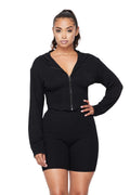 Cropped Hoody Corset Set