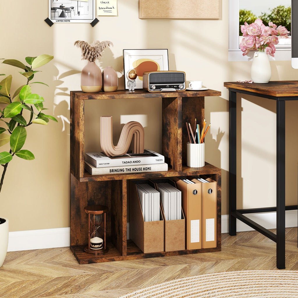 3-Tier Bookshelf with Display Shelf for Small Space