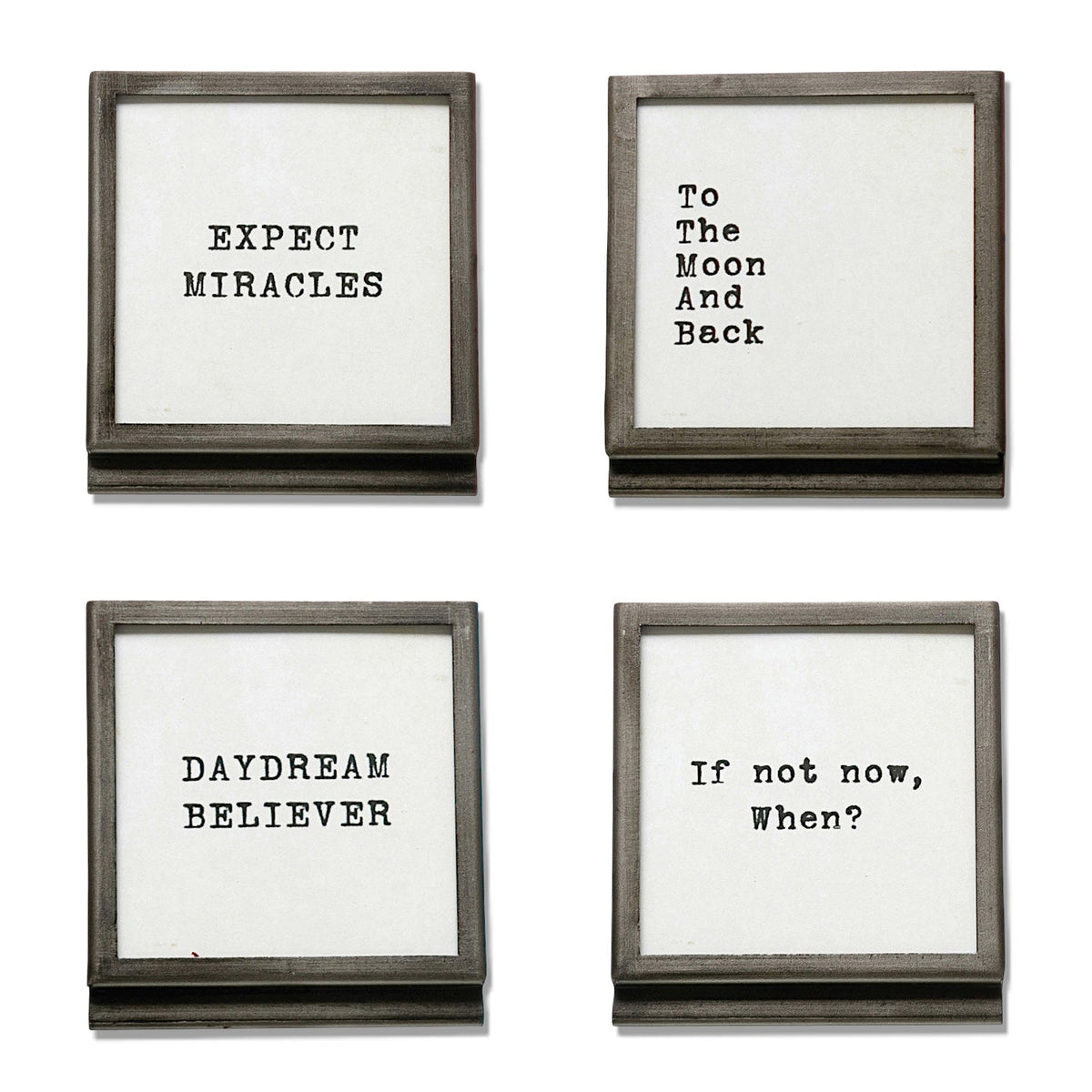 Gunmetal Framed Easel with Inspirational Quote