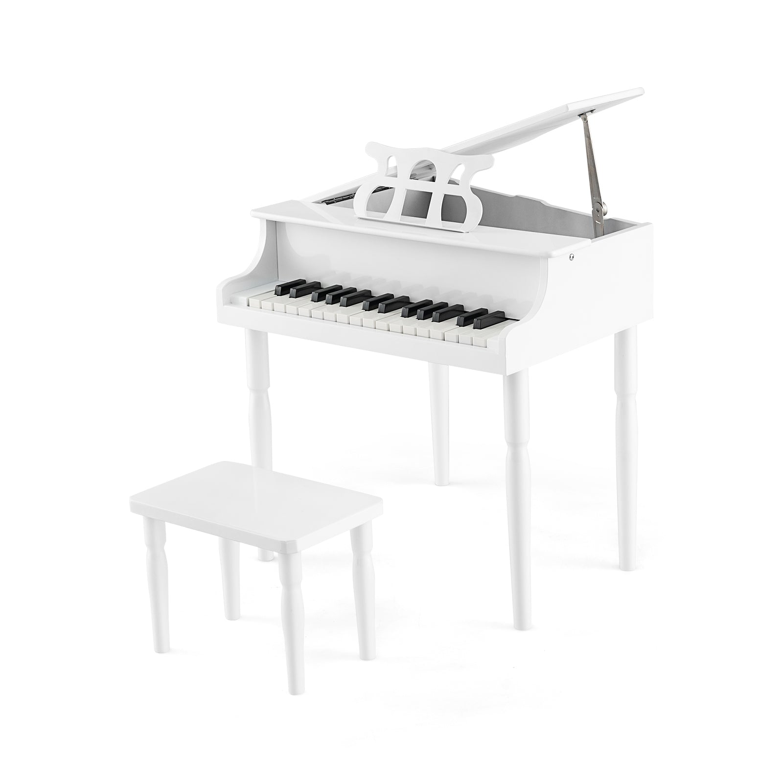 30-Key Wood Toy Kids Grand Piano with Bench
