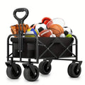 Heavy Duty Utility Portable Foldable Outdoor Beach Garden Wagon Cart with 360° All Terrain Wheels