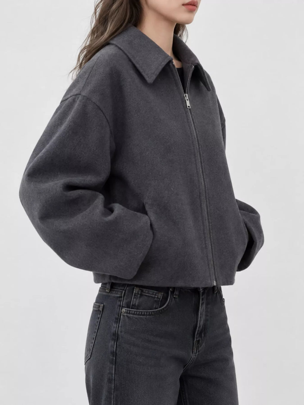 Zip Up Cropped Jacket