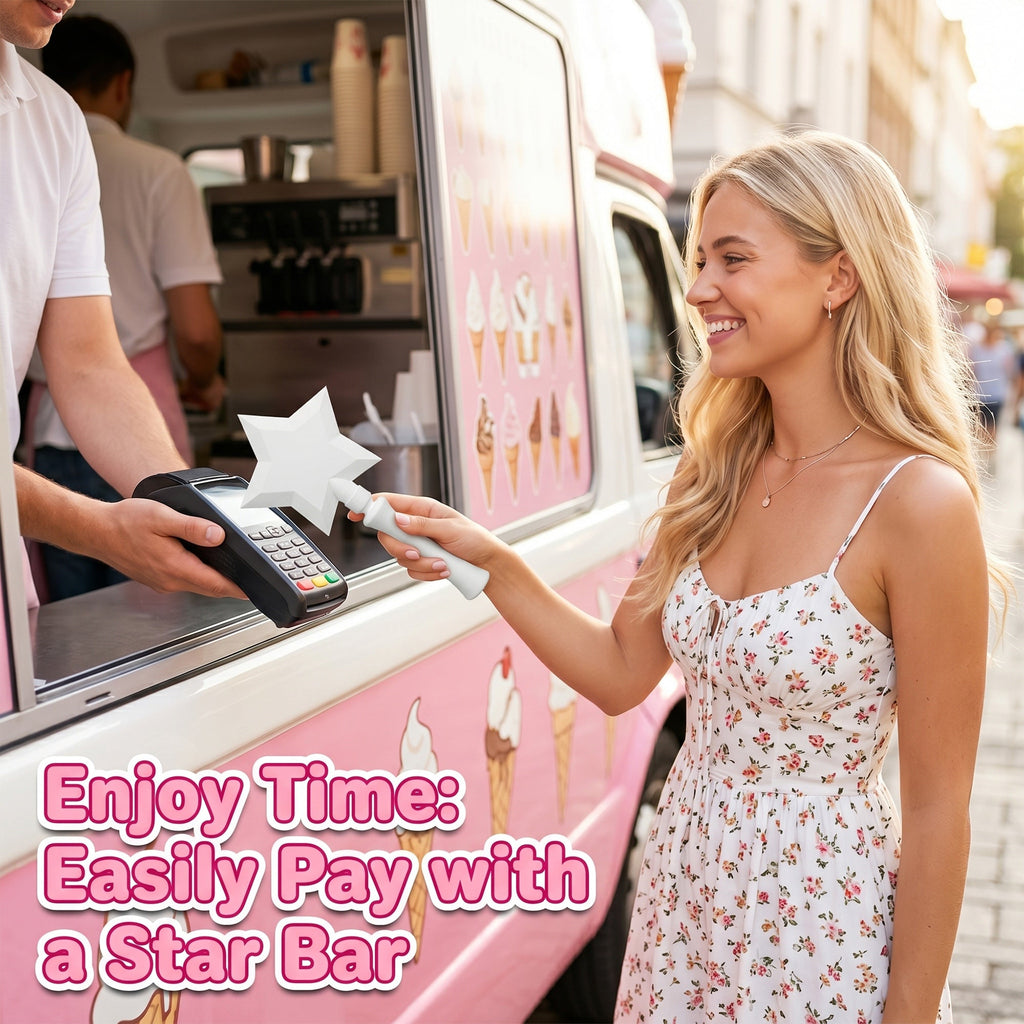 3D Printed Star Wand Contactless Card Holder, Short Magic Wand With Card Slot For Tap Payment, Party Costume Prop And Novelty Gift