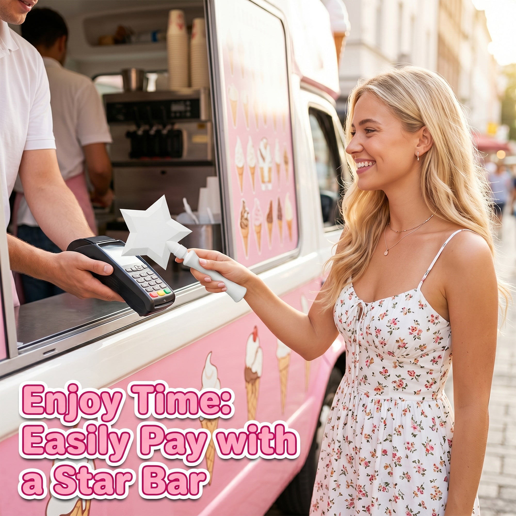 3D Printed Star Wand Contactless Card Holder, Short Magic Wand With Card Slot For Tap Payment, Party Costume Prop And Novelty Gift