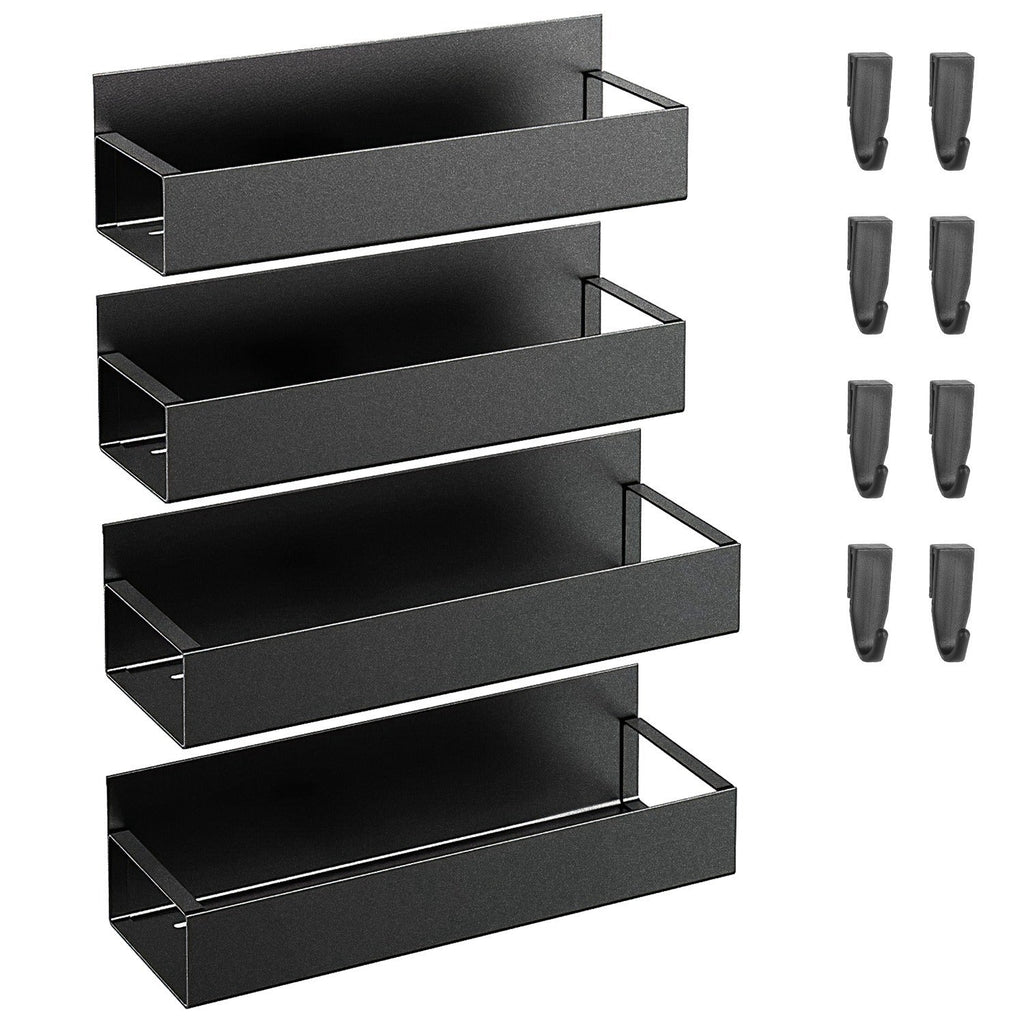 Magnetic Spice Rack with 8 Removable Hooks for Kitchen