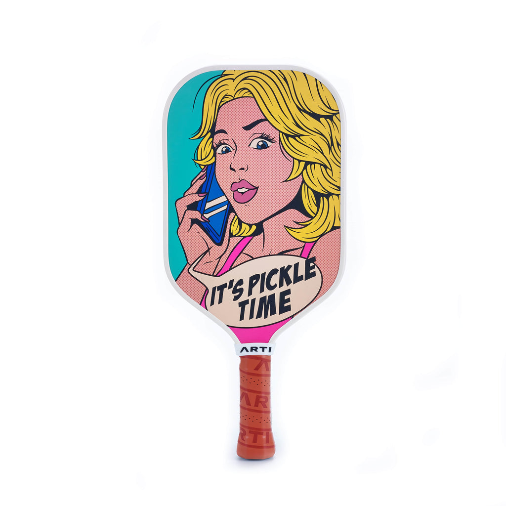 ARTI 16mm T700 Carbon Fiber Kristen & Kristy "IT'S PICKLE TIME" Pickleball Paddle - USA Pickleball Approved