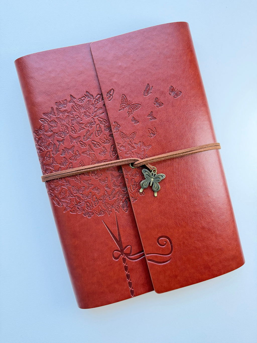 Blue A5 Vintage Faux Leather Binder Notebook