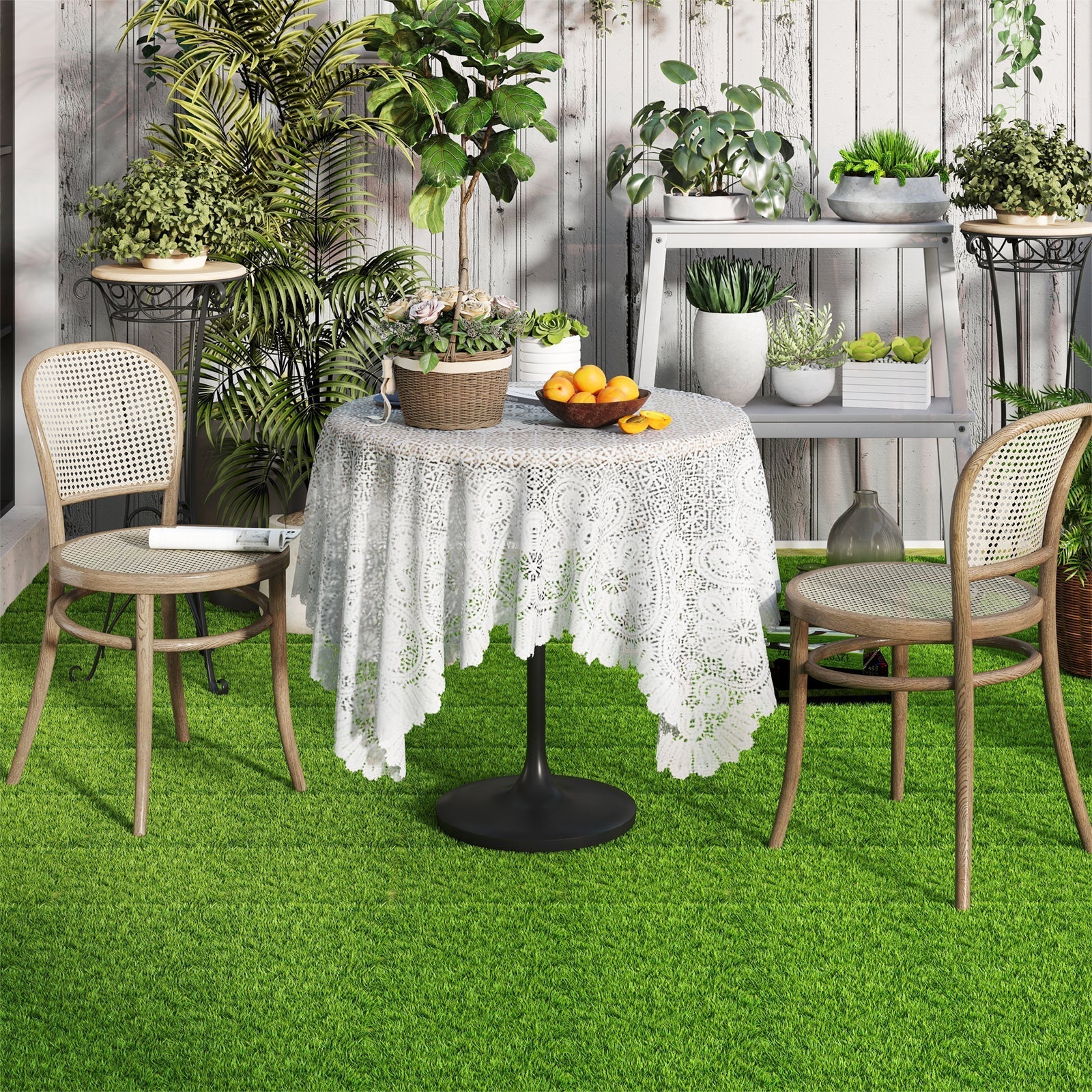 30 PCS Interlocking Artificial Grass Tiles