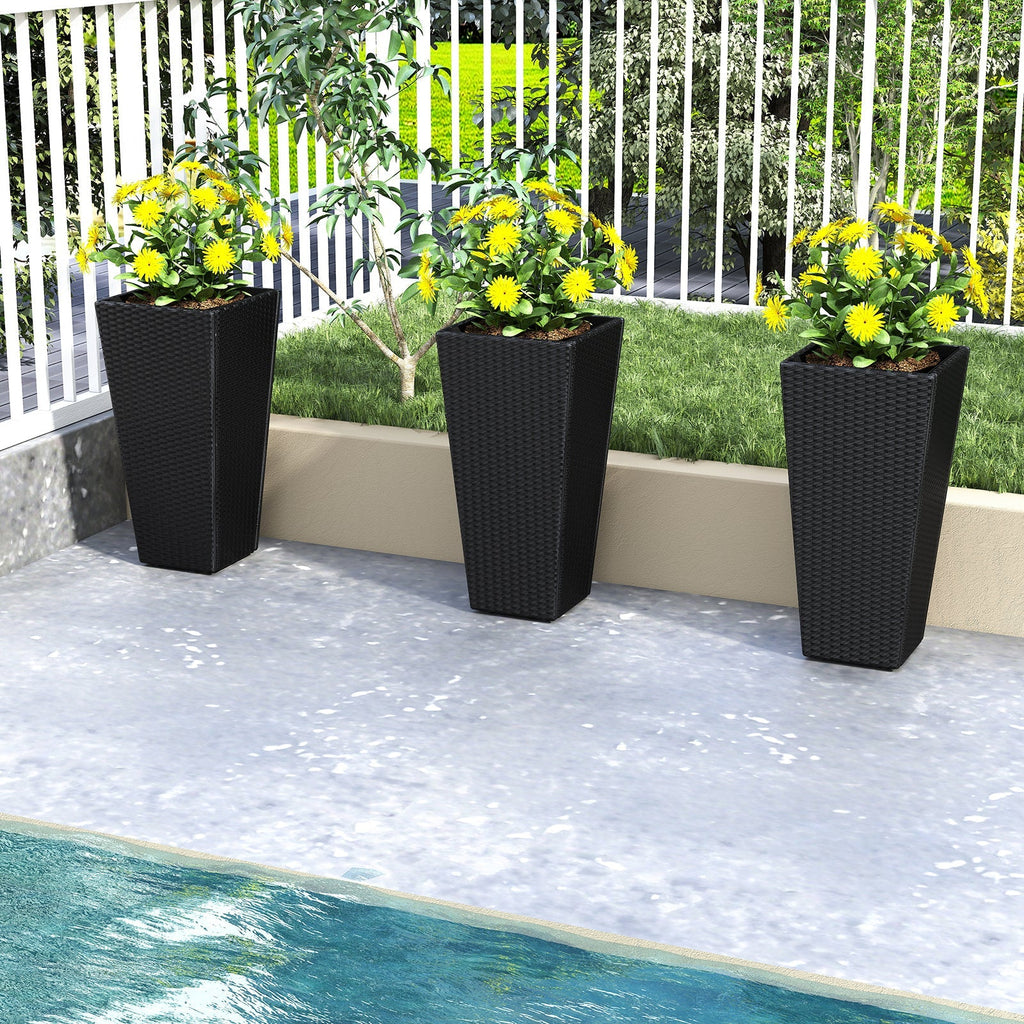 Set of 2 30 Inch Tall Flower Pot with Open-ended Base