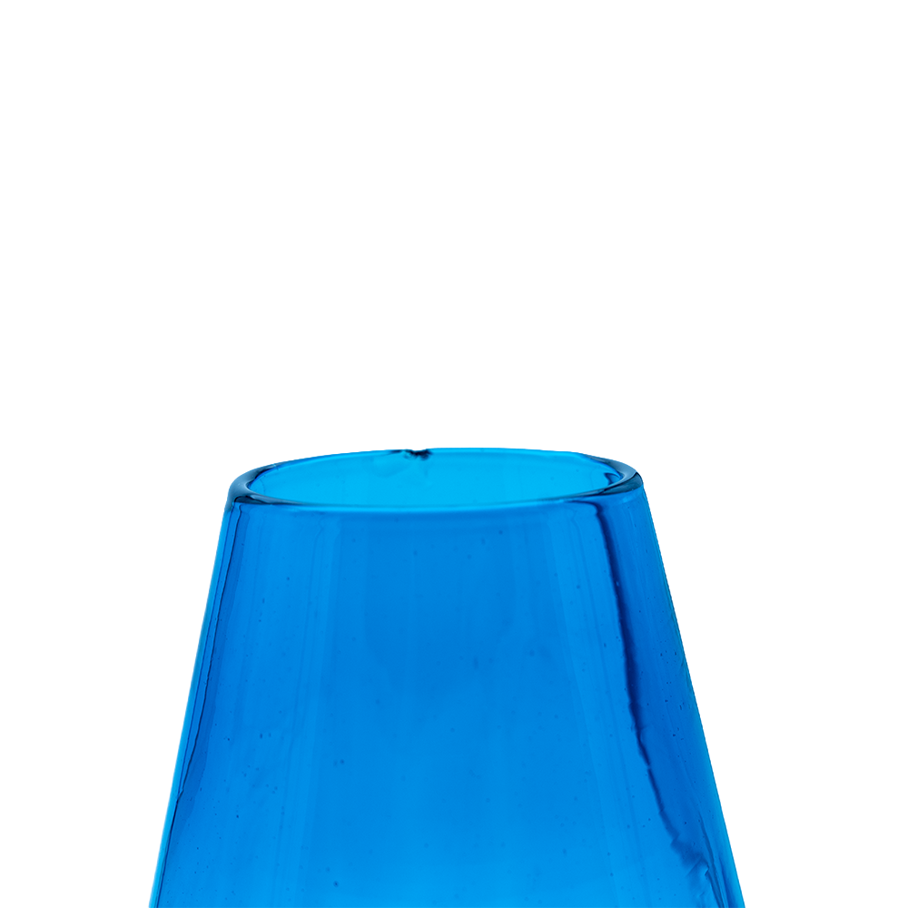 Italian Empoli Teardrop Art Glass Vase – Blue Mid‑Century Accent