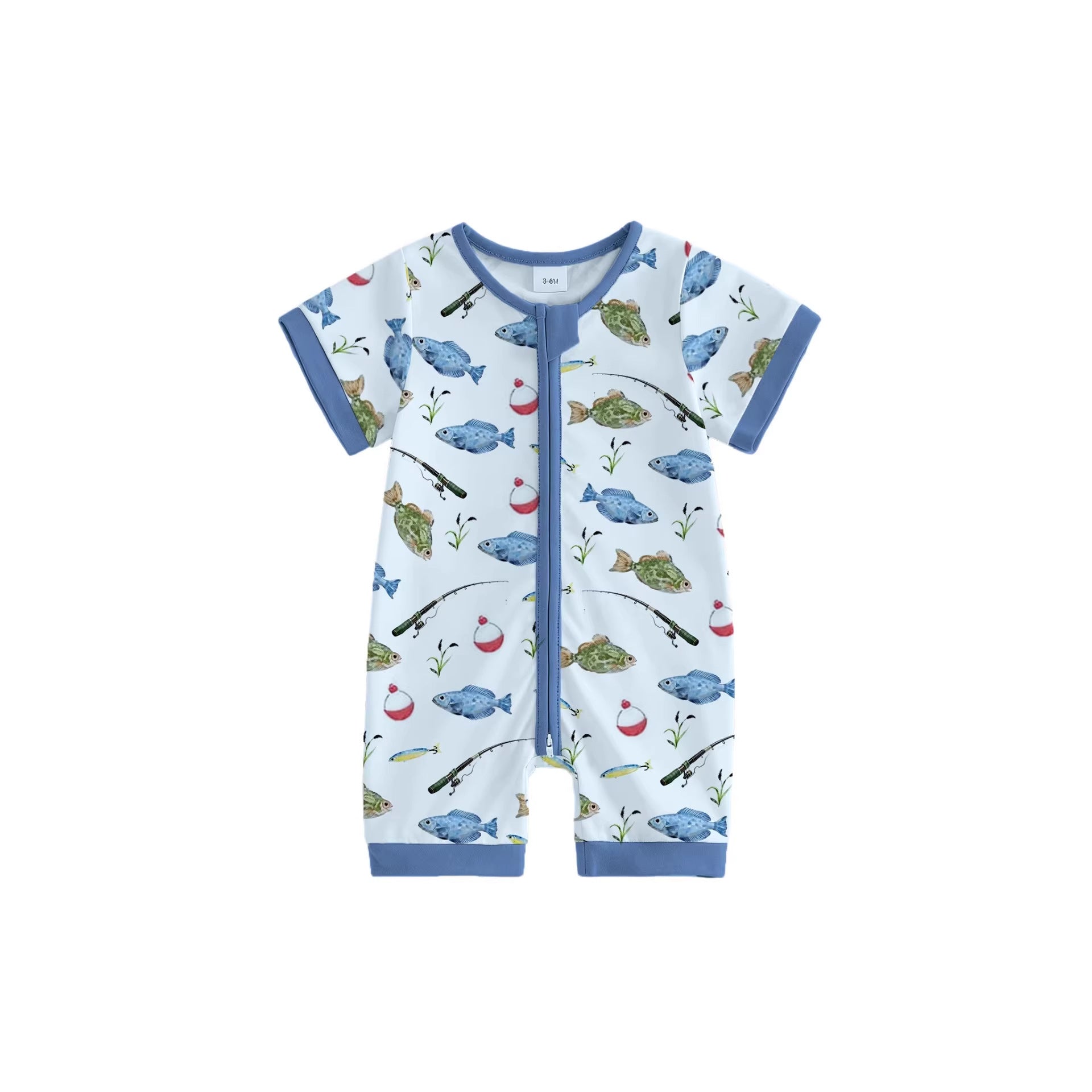 Infant And Toddler Fishing-Print Onesie