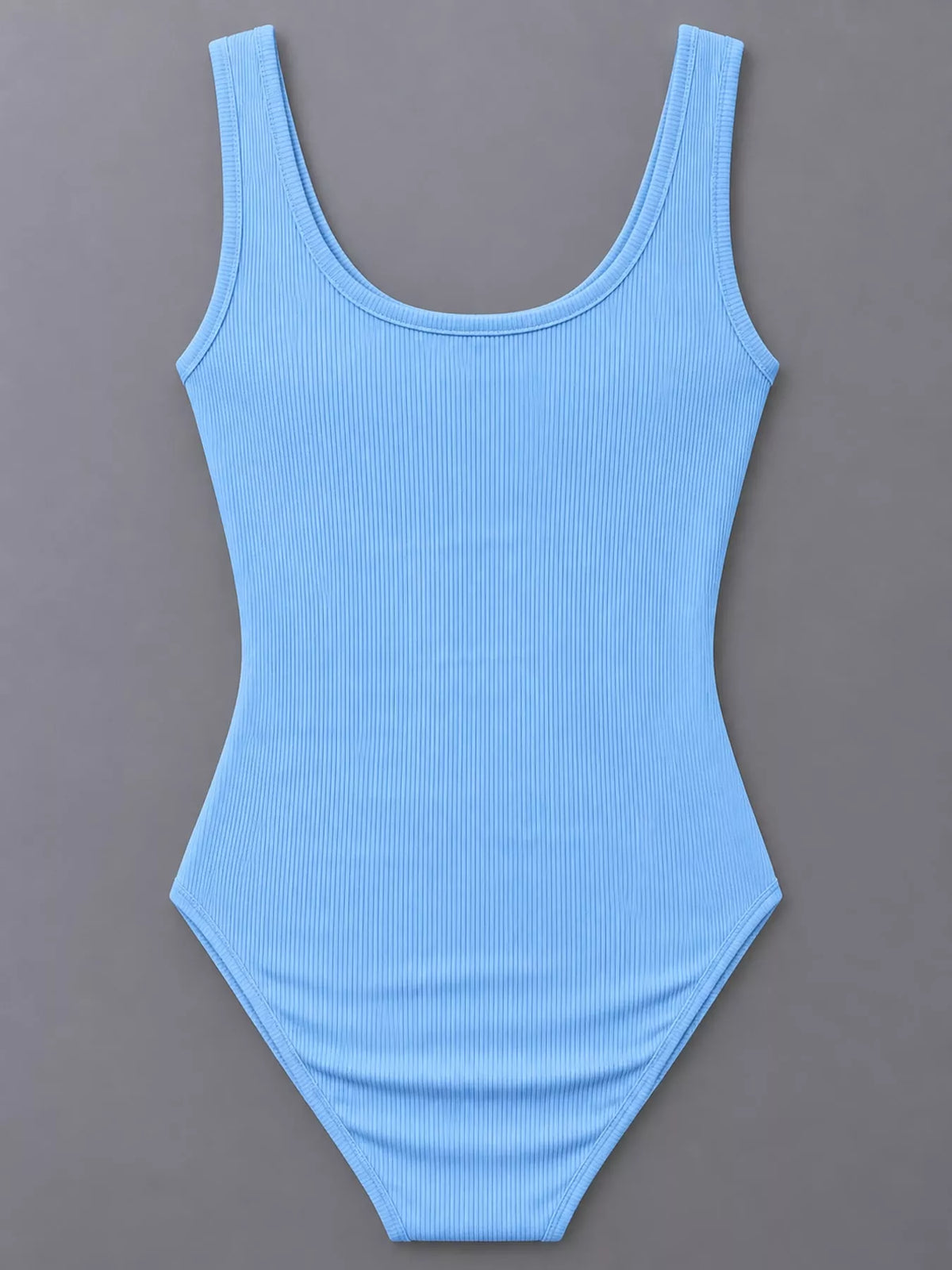 Full Size Ribbed Knit Sleeveless Scoop Neck Bodysuit Plus Size