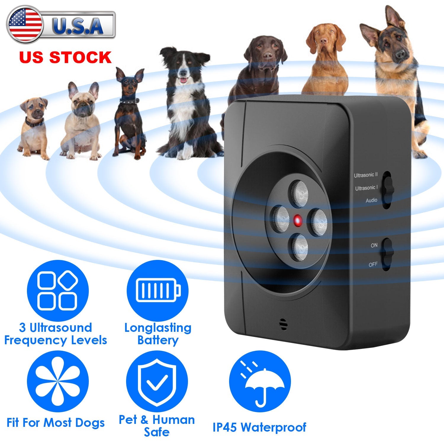 Ultrasonic Dog Bark Control Device for Indoors & Outdoors
