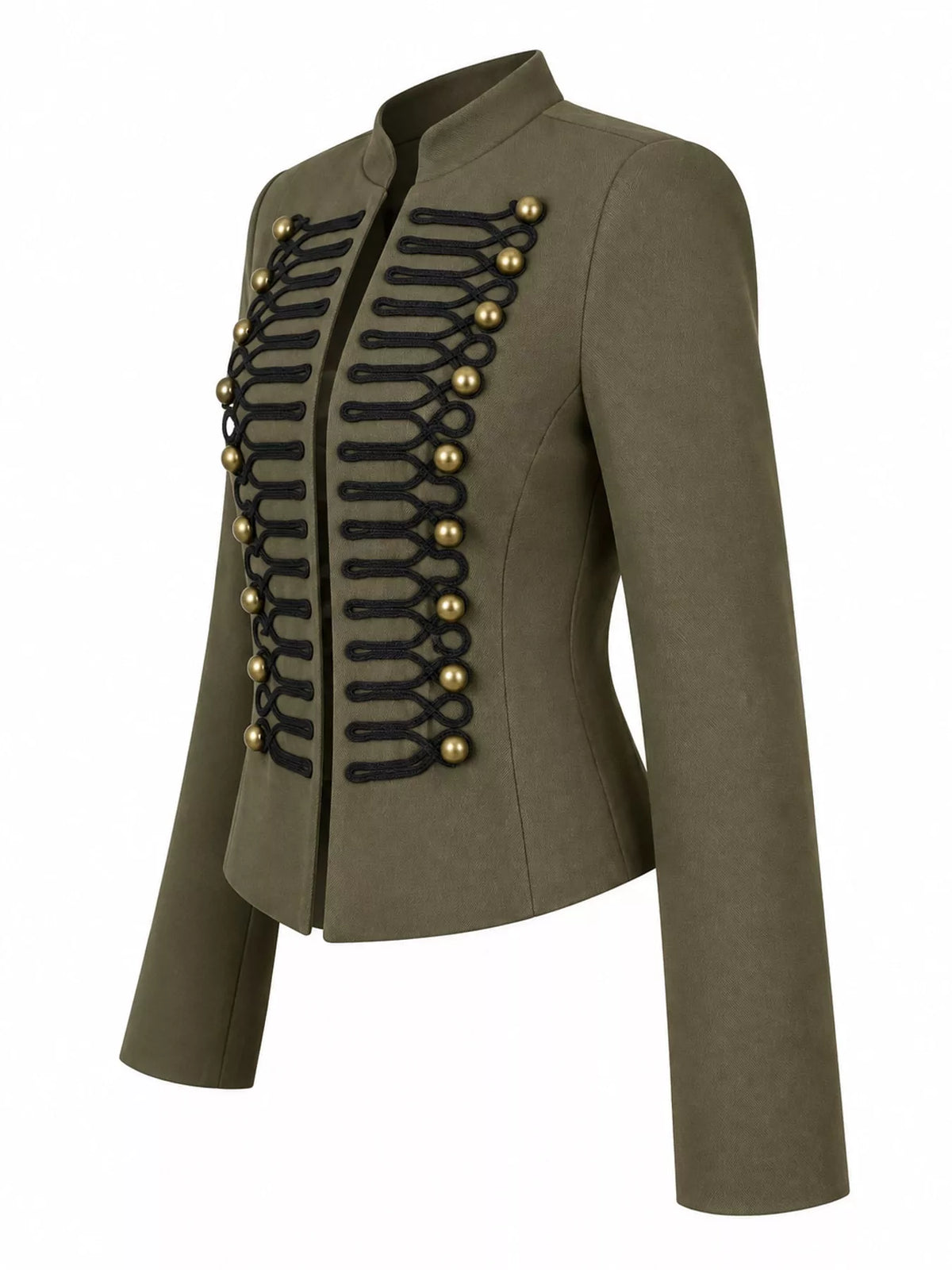 Decorative Button Cropped Jacket