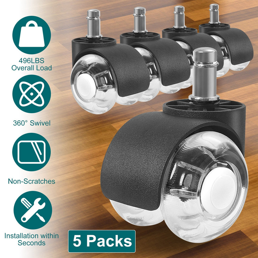 Office Chair Wheels Polyurethane Casters for Floors