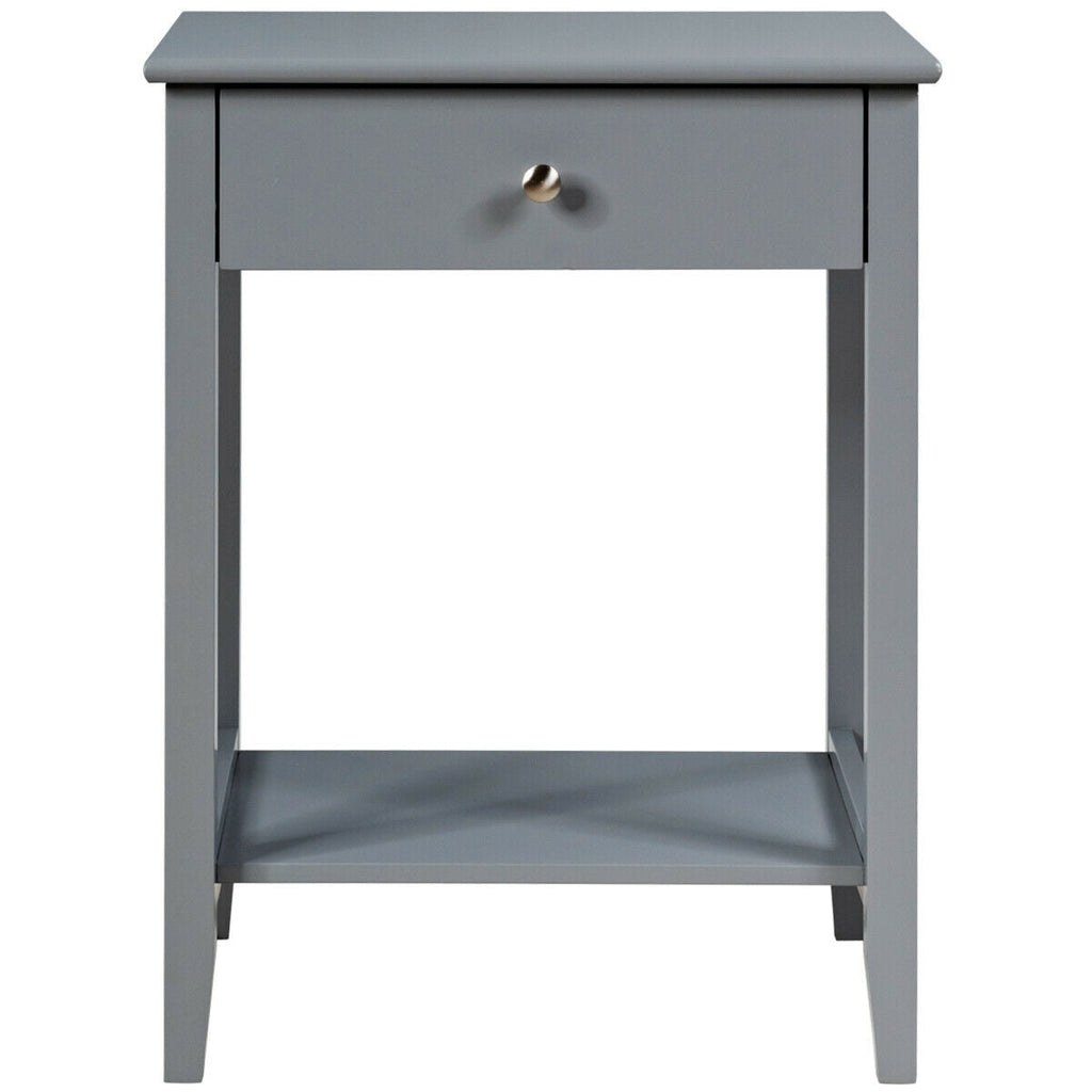 Wooden Nightstand End Table Storage Display