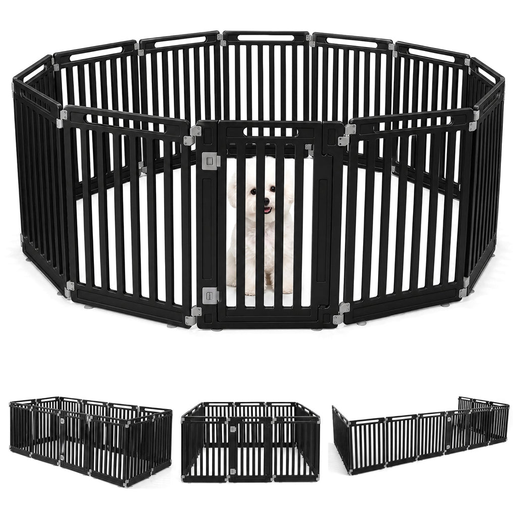 12-Panel Dog Playpen 31.5" Height Indoor Outdoor Pet Fence