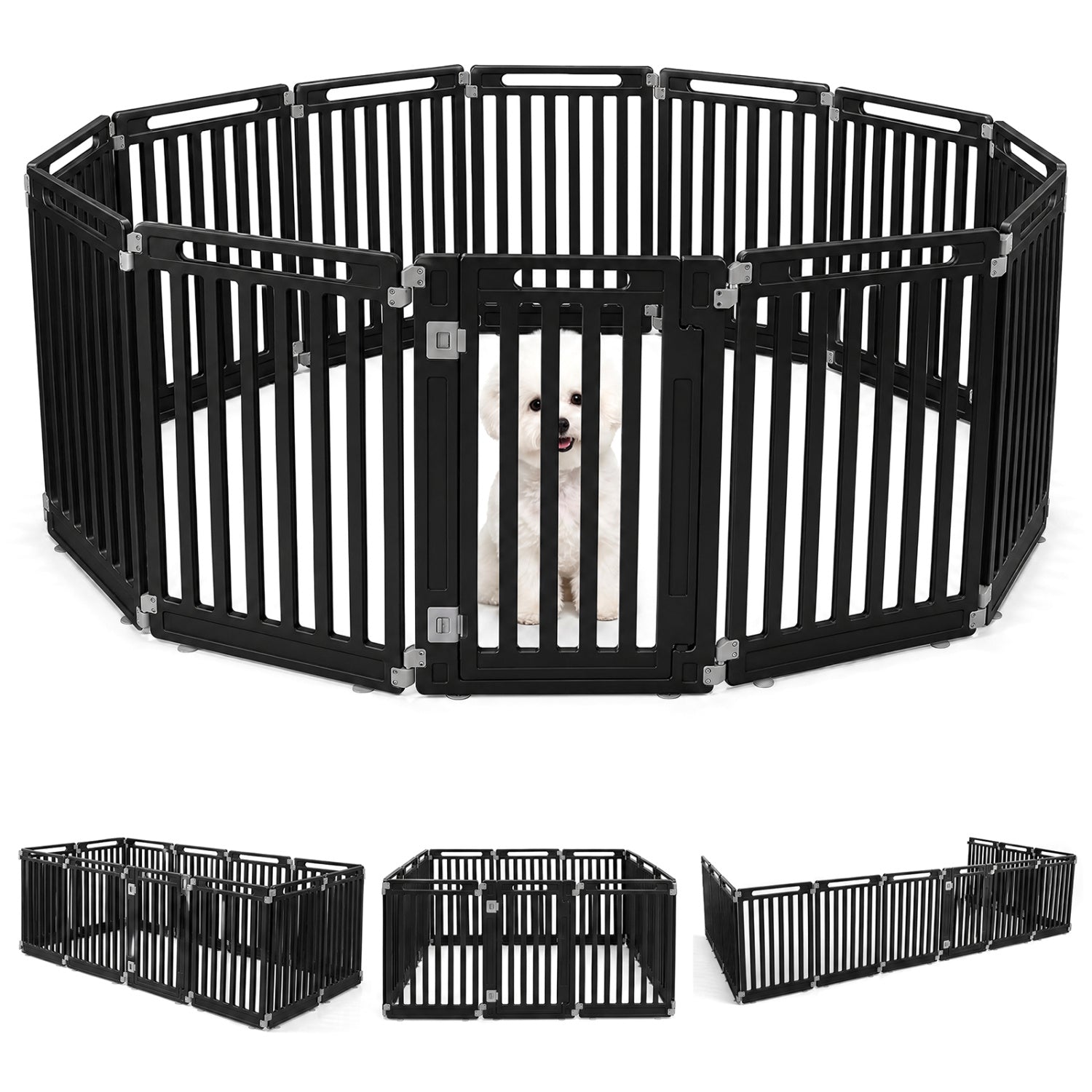 12-Panel Dog Playpen 31.5" Height Indoor Outdoor Pet Fence
