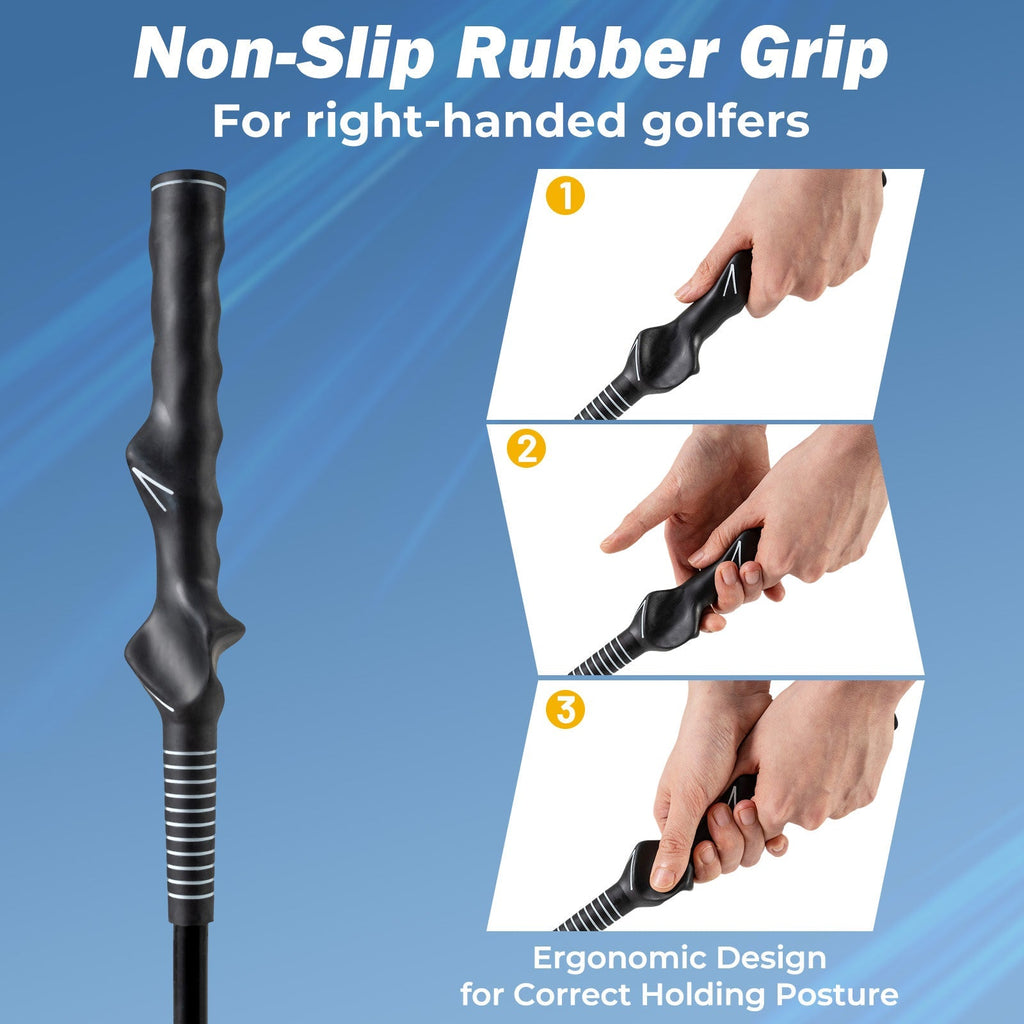 31.5 Inch Golf Swing Trainer Aid with Weighted Head for Grip Rhythm Balance