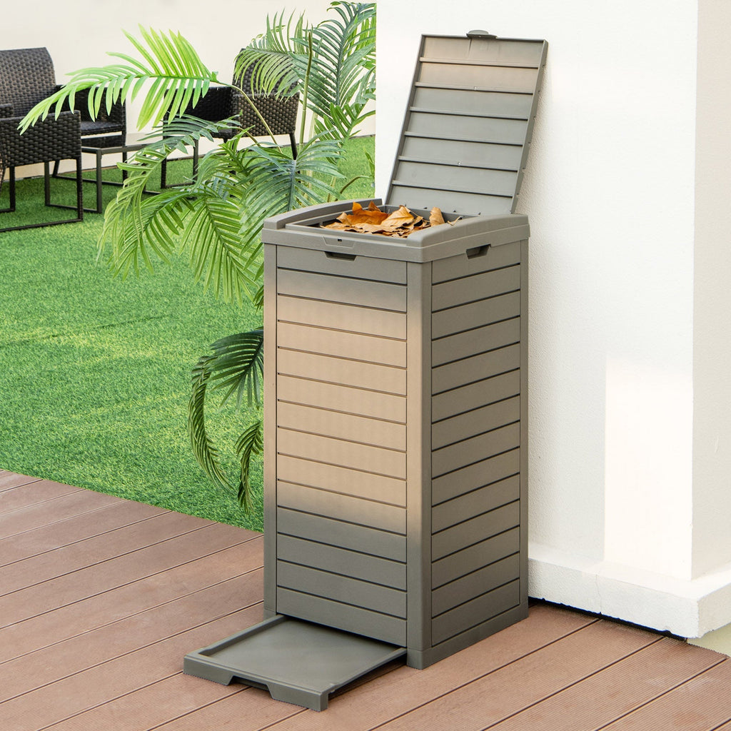31 Gallon Large Outdoor Trash Can with Lid and Pull