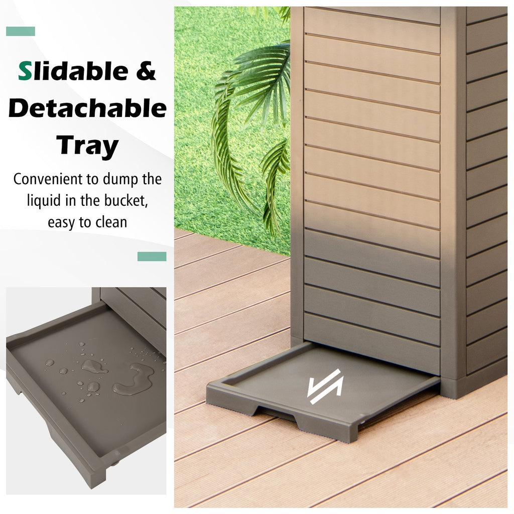 31 Gallon Large Outdoor Trash Can with Lid and Pull