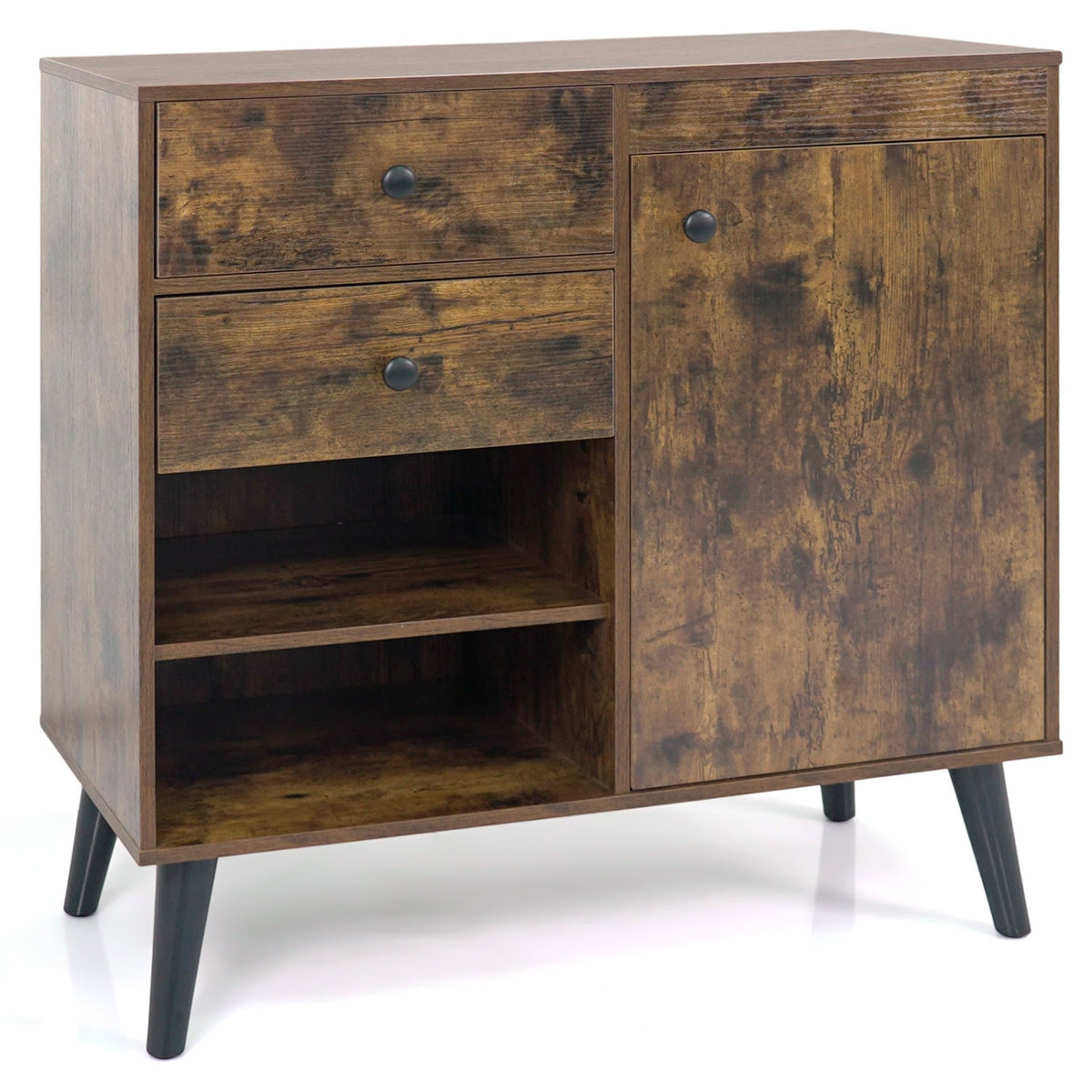 31" Sideboard Cabinet with 2 Drawers and Open Shelves