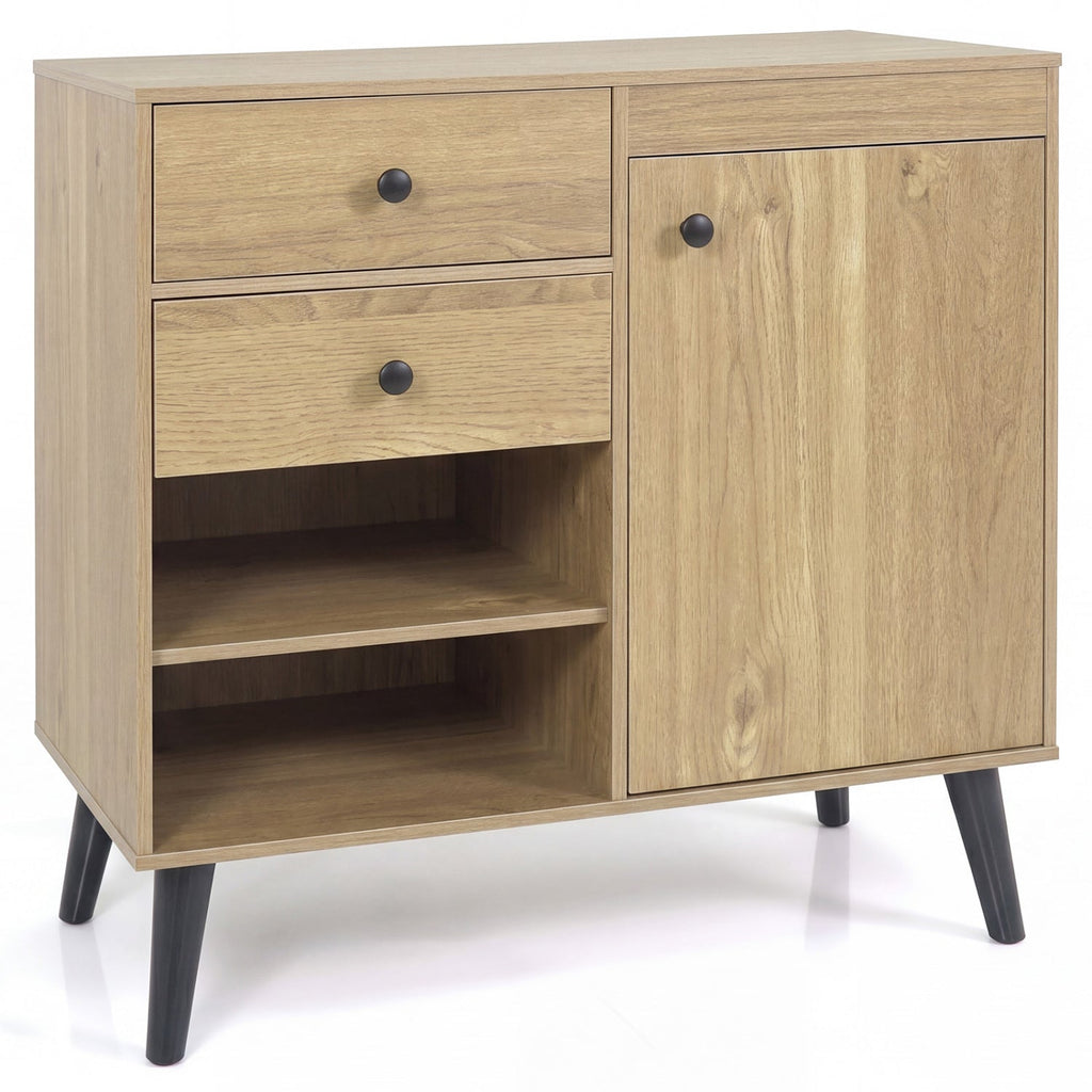 31" Sideboard Cabinet with 2 Drawers and Open Shelves