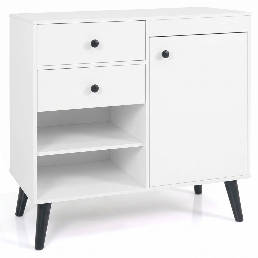 31" Sideboard Cabinet with 2 Drawers and Open Shelves