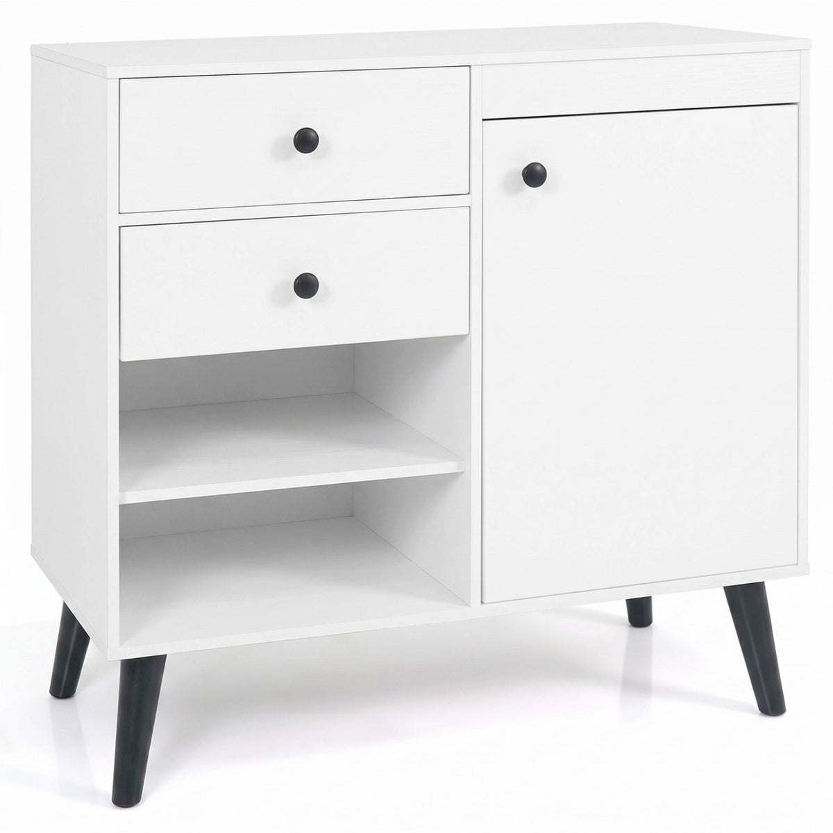 31" Sideboard Cabinet with 2 Drawers and Open Shelves