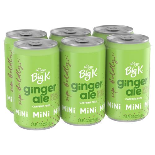 Big K Ginger Ale Caffeine Free Mini Soda Cans 6 pk / 7.5 fl oz