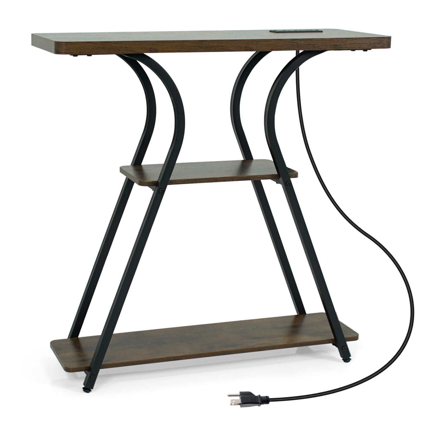 32" Console Table with Power Outlets and LED Lights