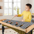 32 Note Marimba Aluminum Xylophone with Rubber Wood Base-Golden
