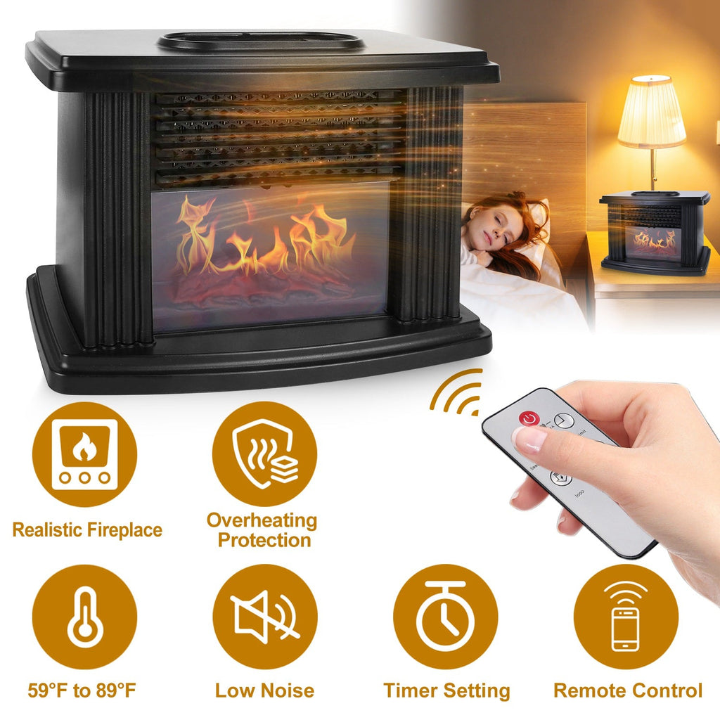 Electric Fireplace Heater with Remote Control