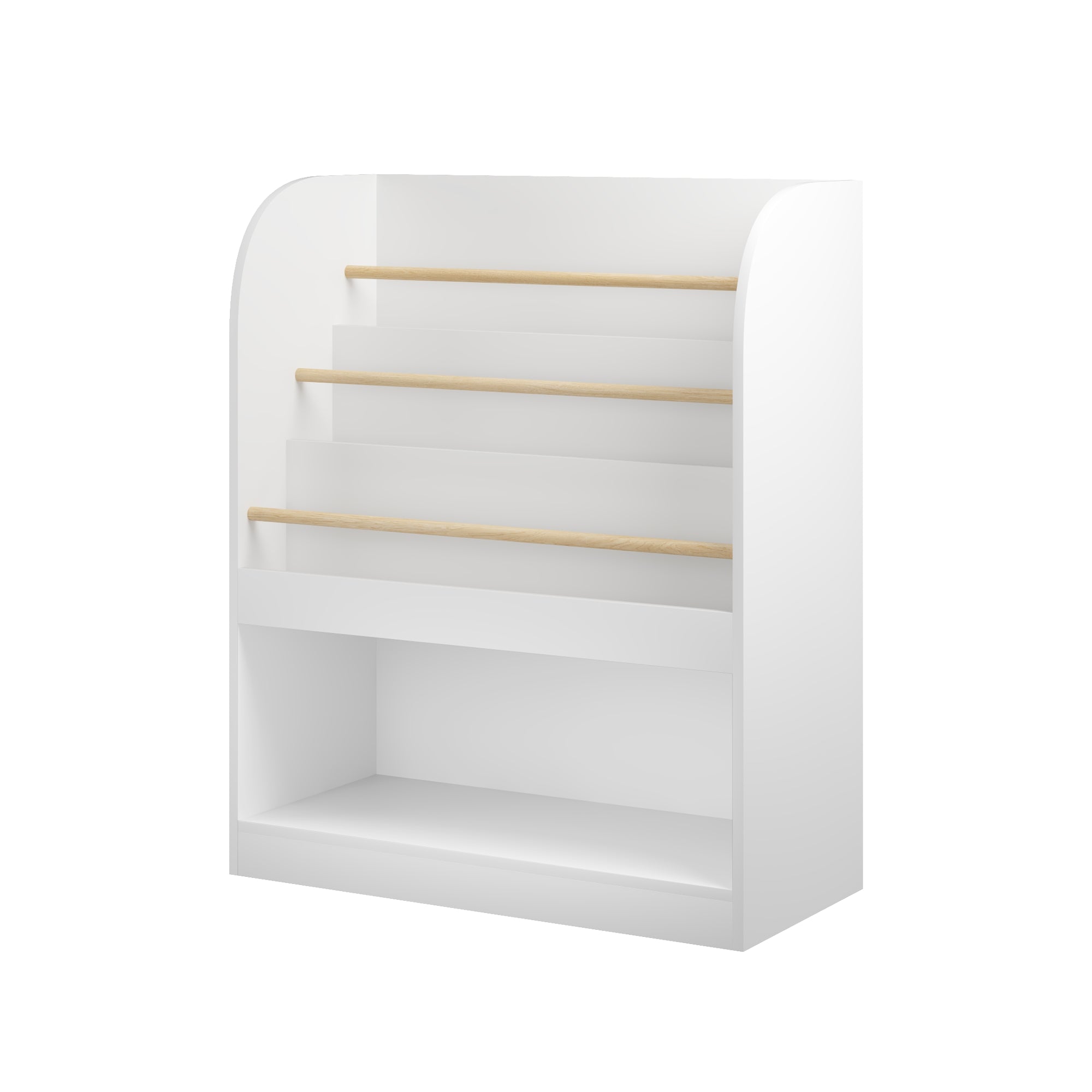 Kids Bookshelf with 3-Tier Front-Facing Display & Toy Storage