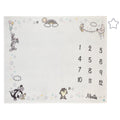 Warner Bros  Looney Tunes Best Buds White with Pastel Blue, Pink, and Yellow Bugs Bunny, Tweety, Tasmanian Devil, and Sylvester the Cat Milestone Blanket